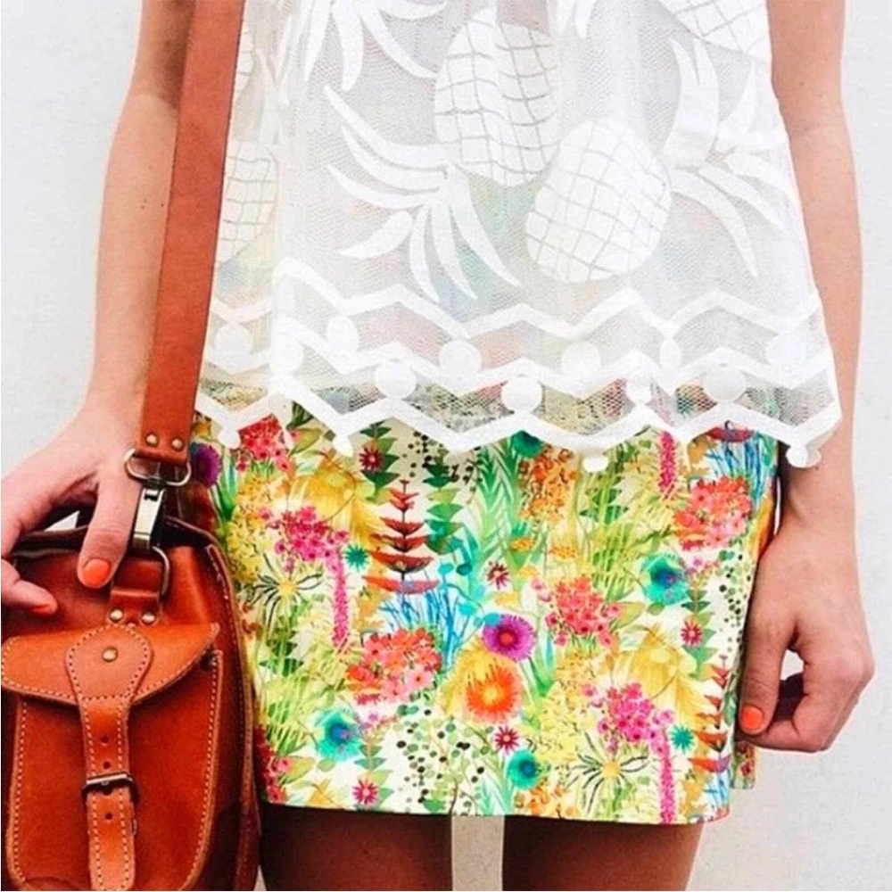J. Crew Colorful Floral Mini Skirt